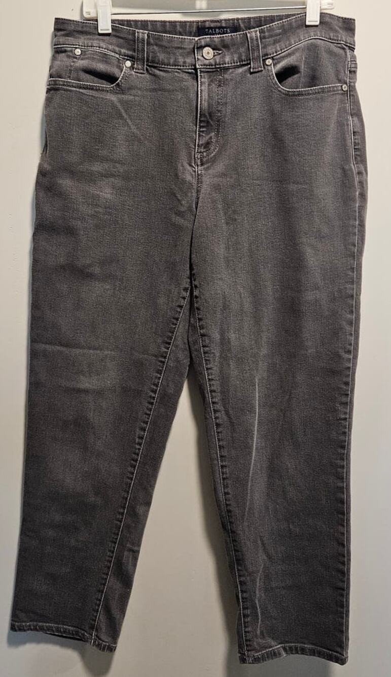 Women's Talbots Simply Flattering 5 Pocket Jeans Size 12 Gray
